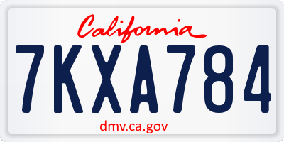 CA license plate 7KXA784
