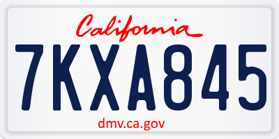 CA license plate 7KXA845