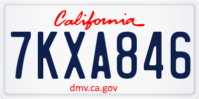 CA license plate 7KXA846