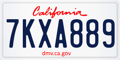 CA license plate 7KXA889