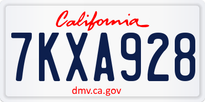 CA license plate 7KXA928