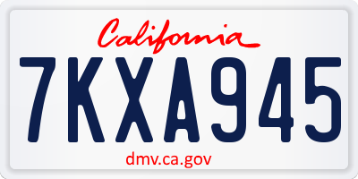 CA license plate 7KXA945