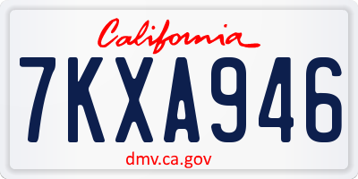 CA license plate 7KXA946
