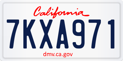CA license plate 7KXA971