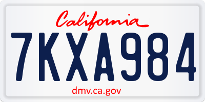 CA license plate 7KXA984