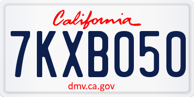 CA license plate 7KXB050
