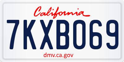 CA license plate 7KXB069