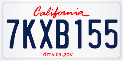 CA license plate 7KXB155