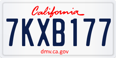 CA license plate 7KXB177