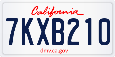 CA license plate 7KXB210
