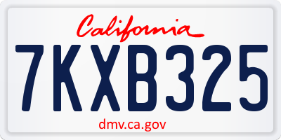 CA license plate 7KXB325