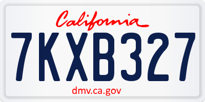 CA license plate 7KXB327