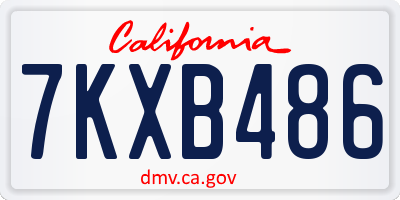 CA license plate 7KXB486