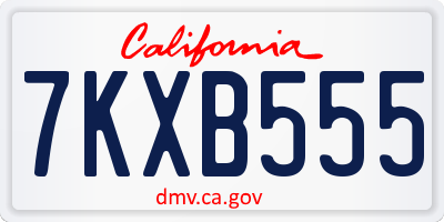 CA license plate 7KXB555