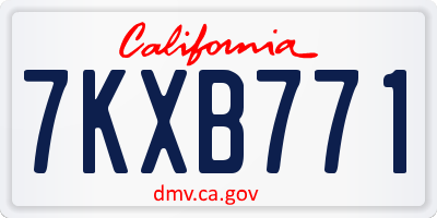 CA license plate 7KXB771