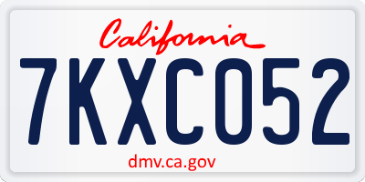 CA license plate 7KXC052