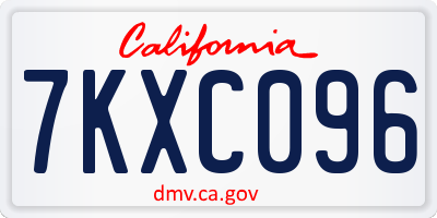 CA license plate 7KXC096