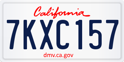 CA license plate 7KXC157