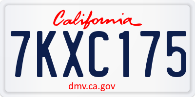 CA license plate 7KXC175