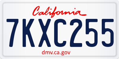 CA license plate 7KXC255