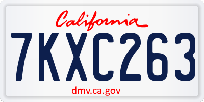 CA license plate 7KXC263