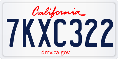 CA license plate 7KXC322