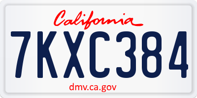 CA license plate 7KXC384
