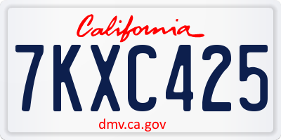 CA license plate 7KXC425