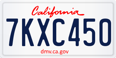 CA license plate 7KXC450