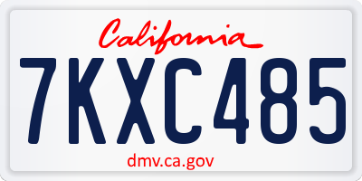 CA license plate 7KXC485