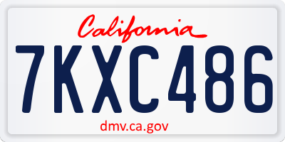 CA license plate 7KXC486