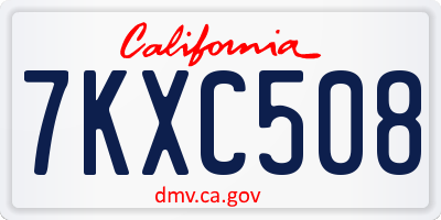 CA license plate 7KXC508