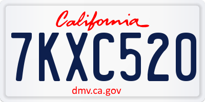 CA license plate 7KXC520