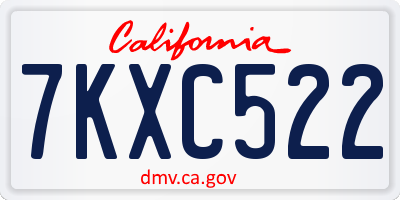 CA license plate 7KXC522