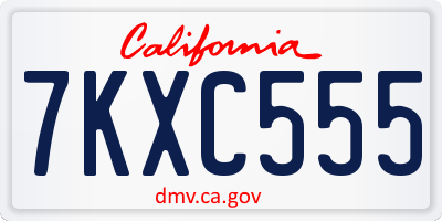 CA license plate 7KXC555