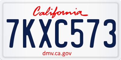 CA license plate 7KXC573