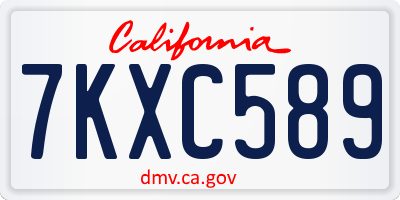 CA license plate 7KXC589