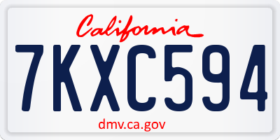 CA license plate 7KXC594
