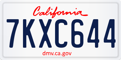 CA license plate 7KXC644