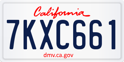 CA license plate 7KXC661