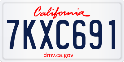 CA license plate 7KXC691
