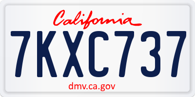 CA license plate 7KXC737