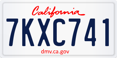 CA license plate 7KXC741