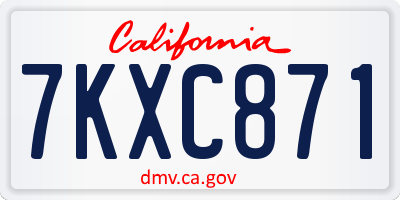 CA license plate 7KXC871