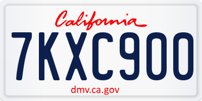 CA license plate 7KXC900