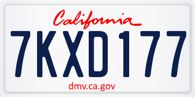 CA license plate 7KXD177