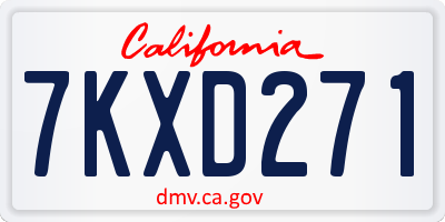 CA license plate 7KXD271