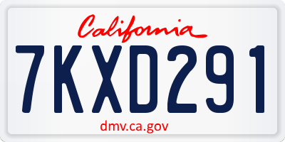 CA license plate 7KXD291