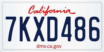 CA license plate 7KXD486