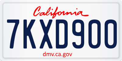 CA license plate 7KXD900